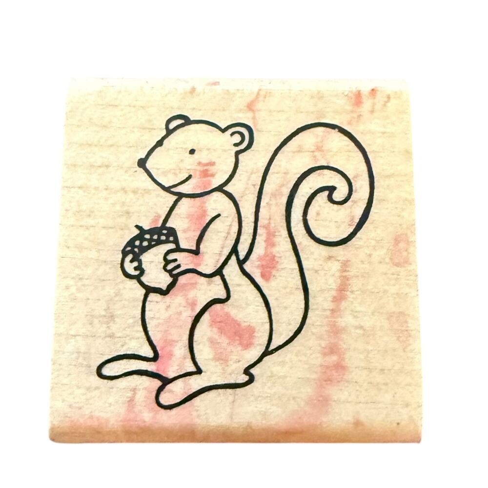 A Muse Artstamp Smiling Squirrel 2-3099C Rubber Stamp